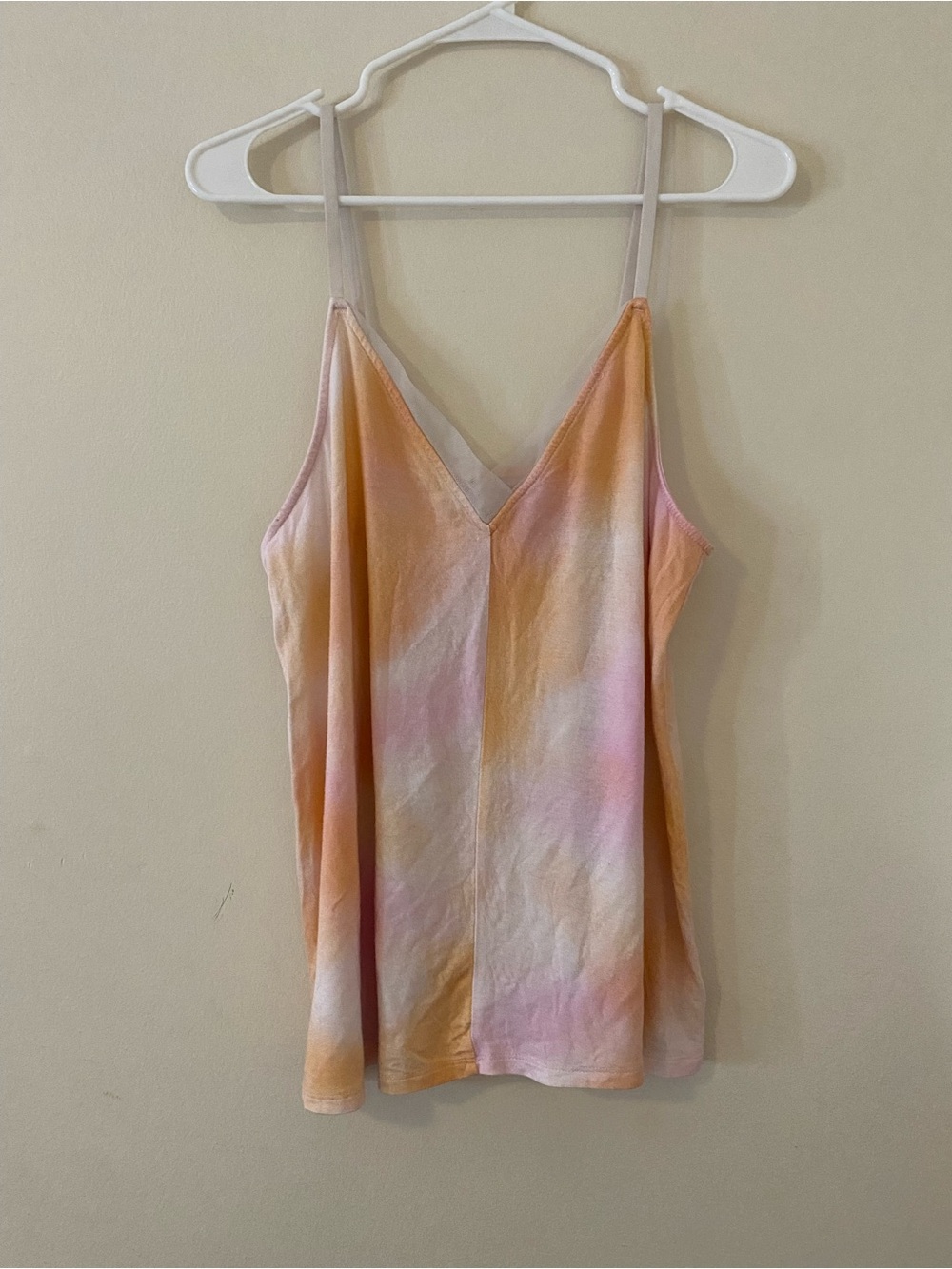 stars above mesh trim Peach & Pink Tie-Dye V-Neck Cami XL